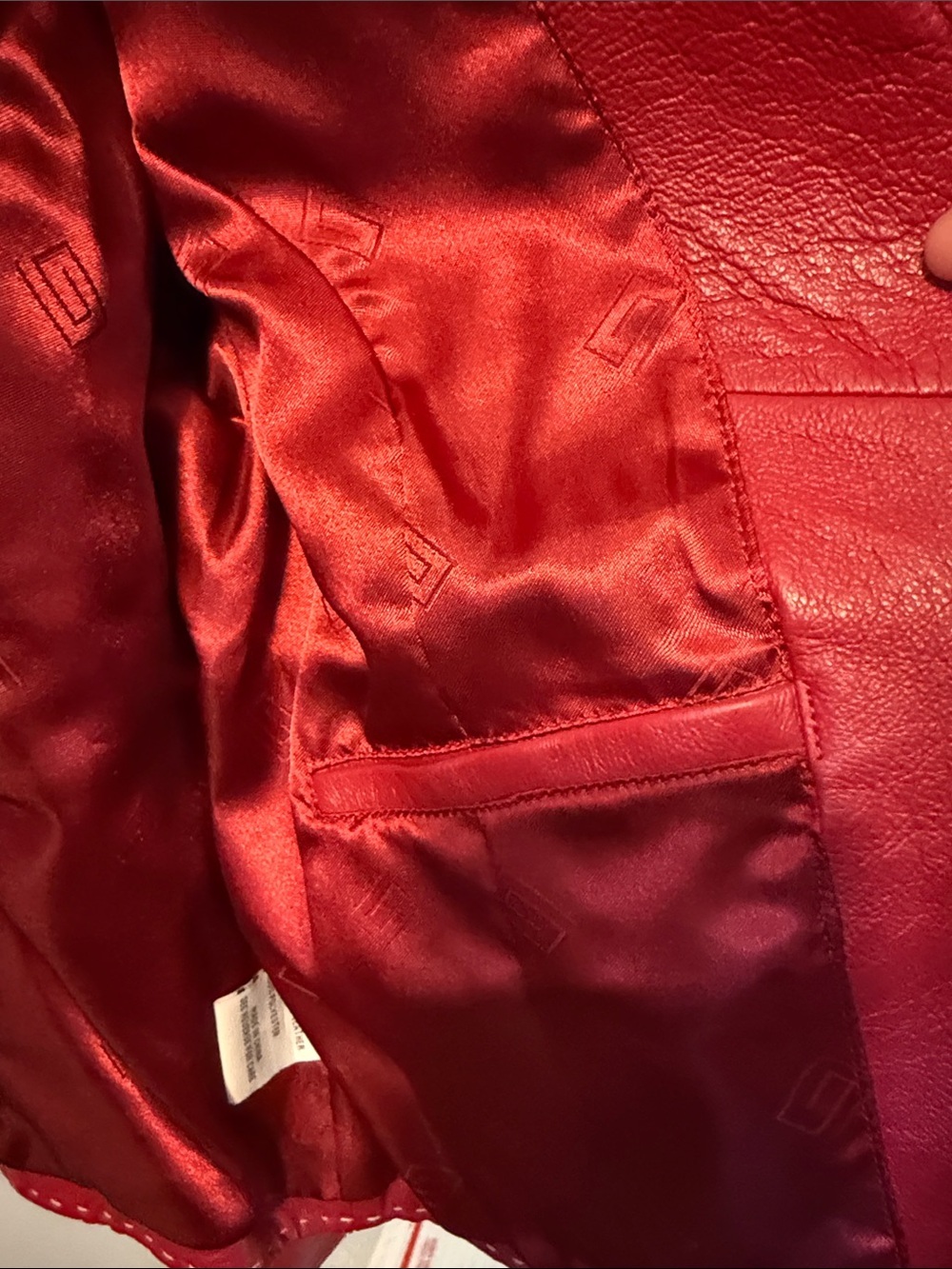 Pamela McCoy Red Leather Zip Jacket - Picture 4 of 7